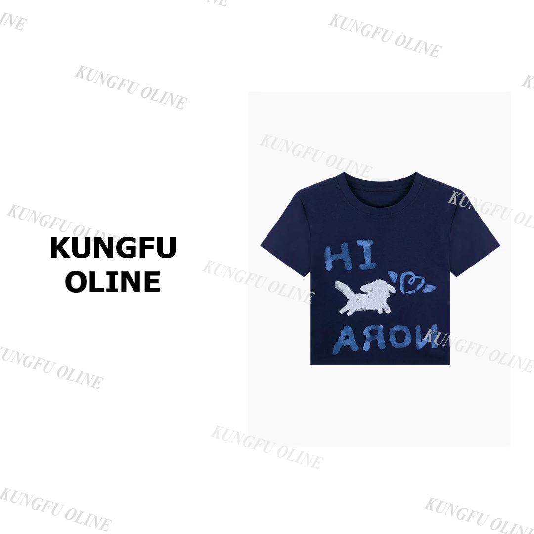 【Luu】【小狗】T1521流行款卡通印花圆领短袖T恤潮流休闲上衣