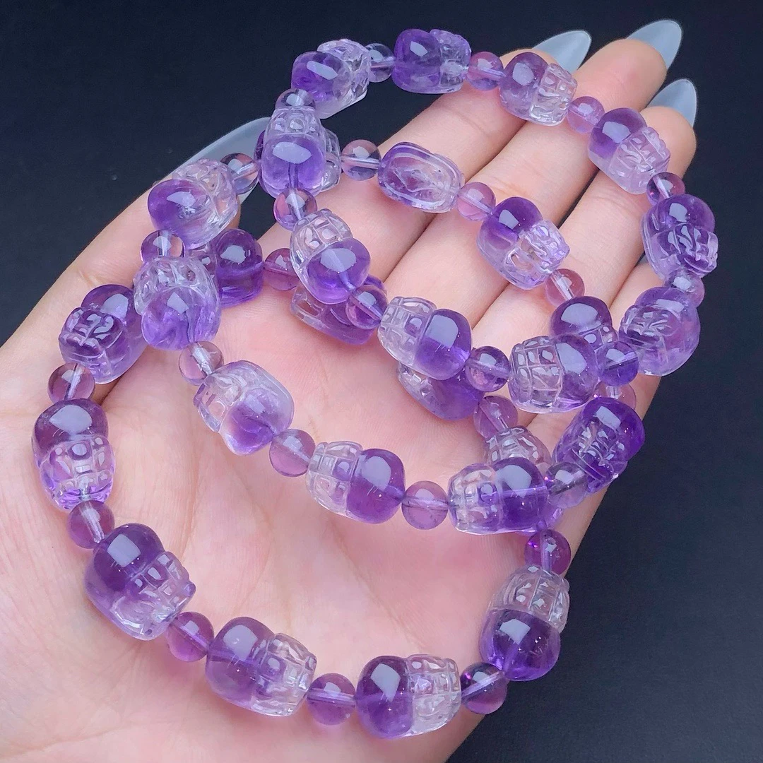 紫水晶貔貅男女吉祥物多样款式紫水晶貔貅单圈手链