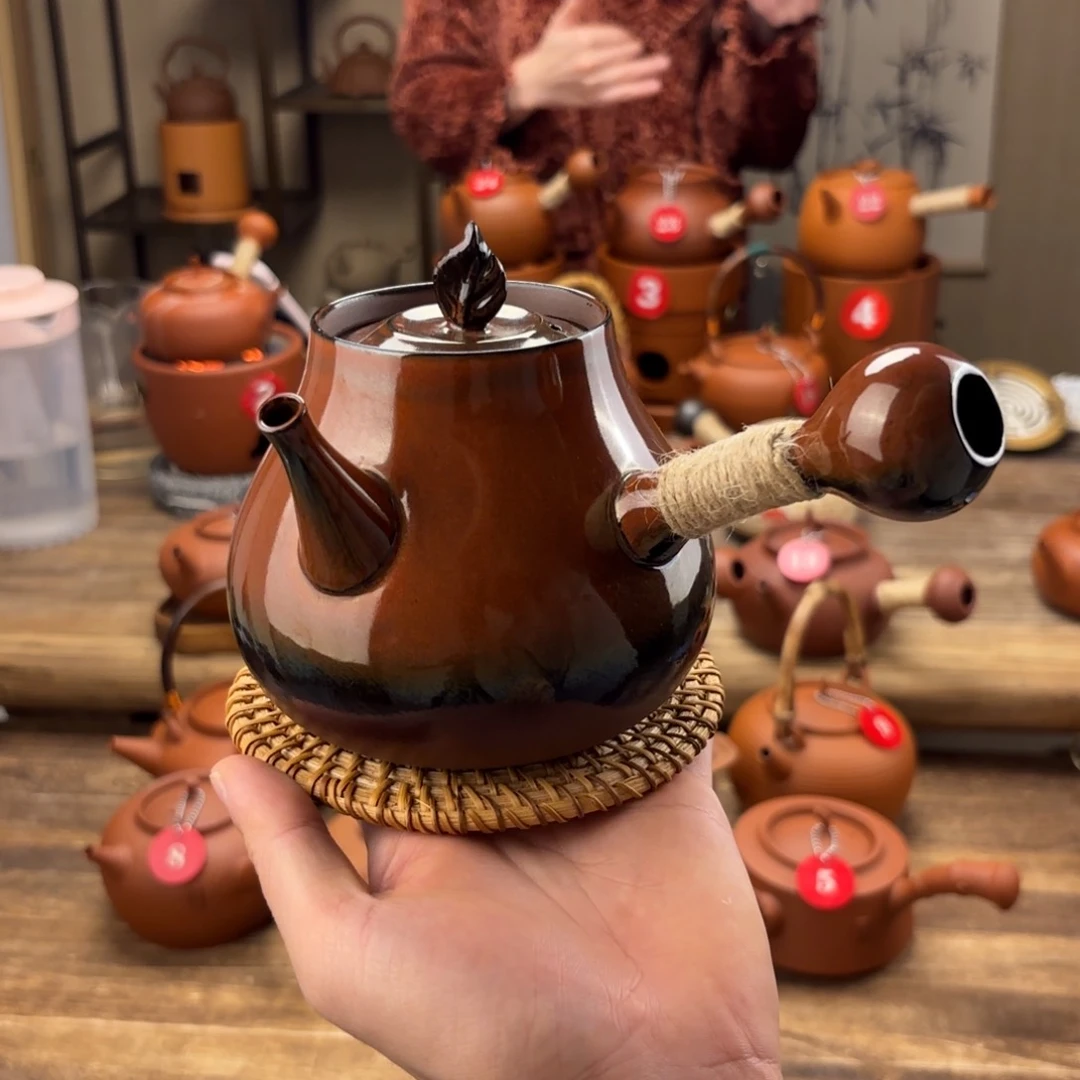 煮水煮茶甘甜 潮州砂佻壶 搭藤垫