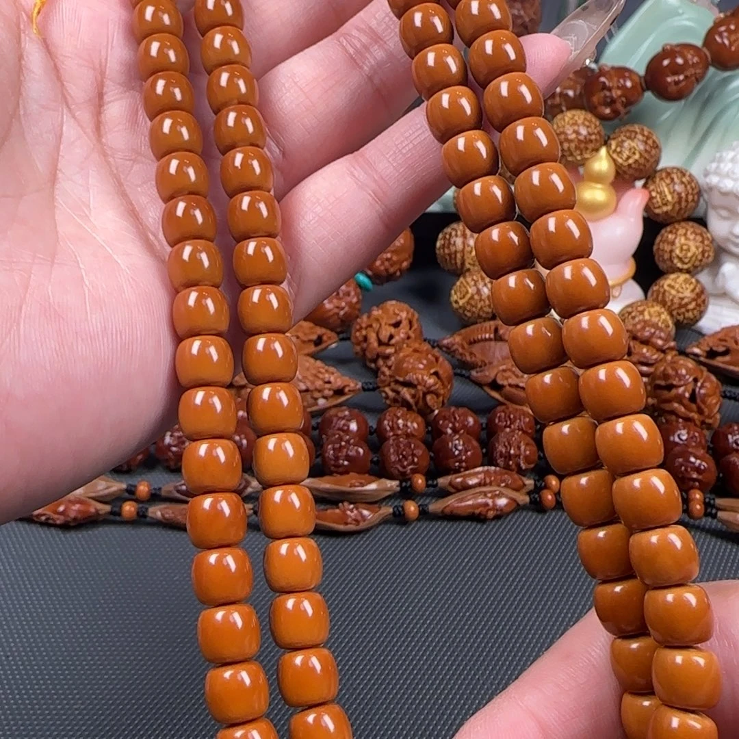 手串/手链橄榄核宽0.82稀有梅林核核尖老型直切108长串