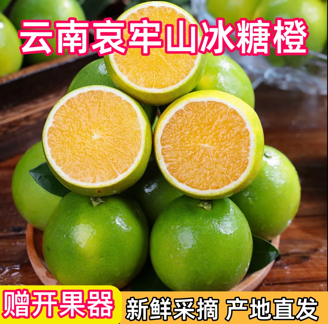 【哀牢山直发】云南青皮冰糖橙新鲜应季水果现摘现发皮薄多汁清甜