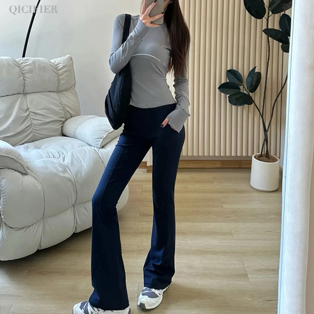 黑色  Gro口袋微喇 显瘦高腰提臀双侧口袋微喇瑜伽裤 5075