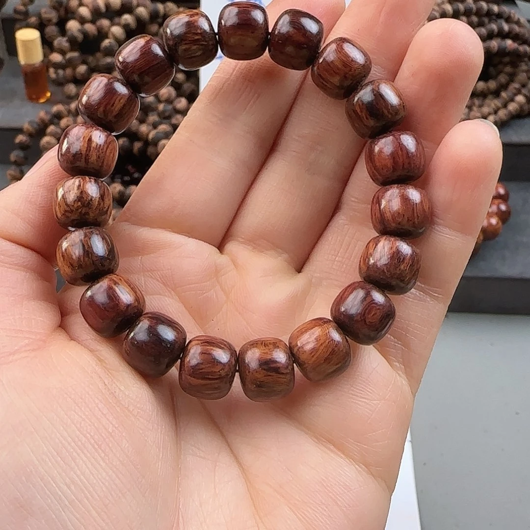 降真香手串/手链1.0老型海南红降黑金底满纹