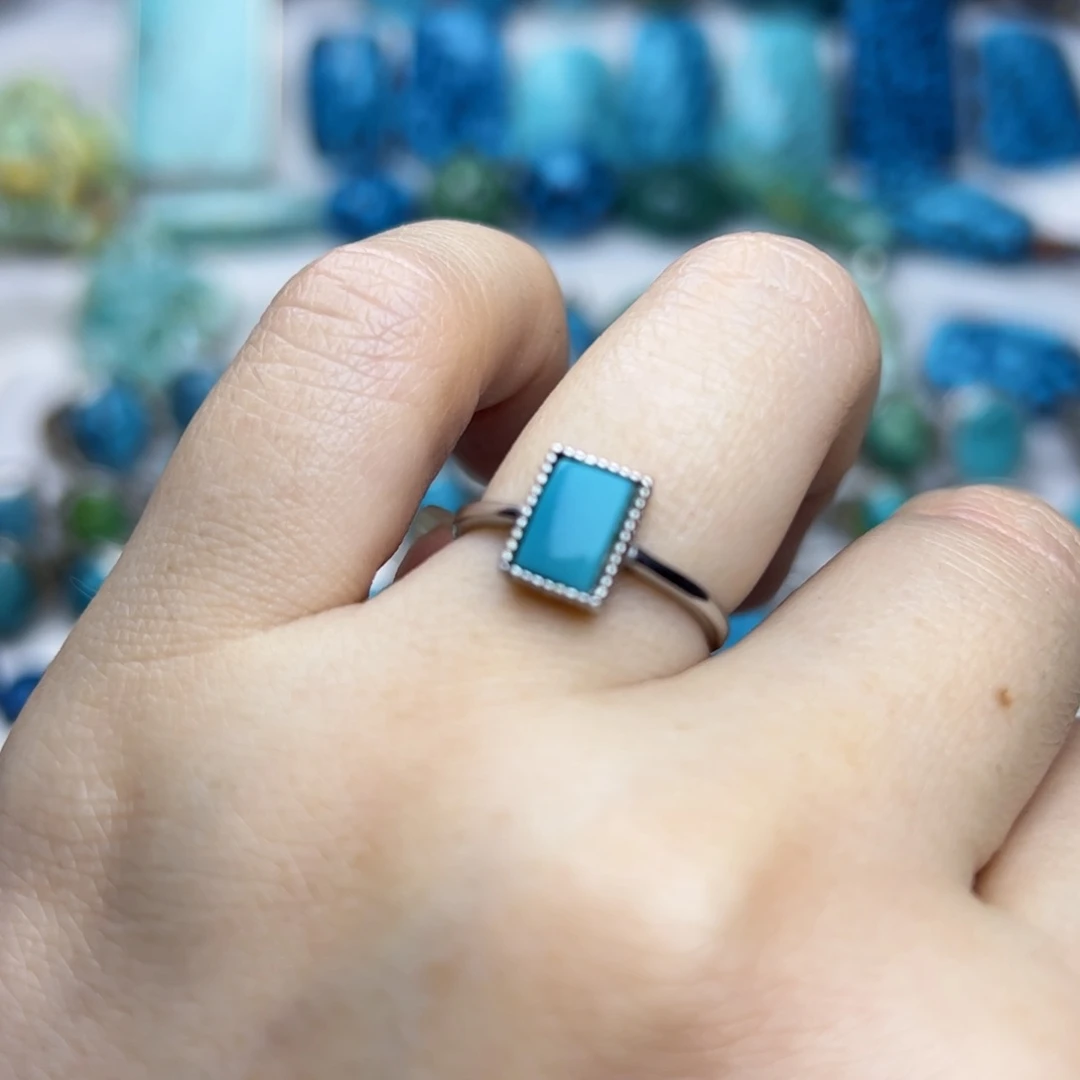 绿松石珠宝奇石银S925镶嵌