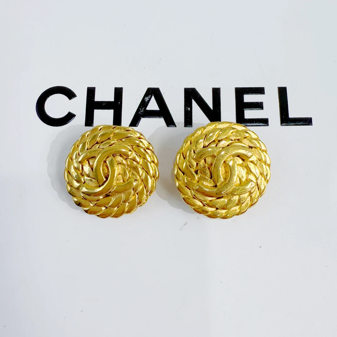 95新 Chanel/香奈儿 Chanel vintage香奈儿中古编织耳夹