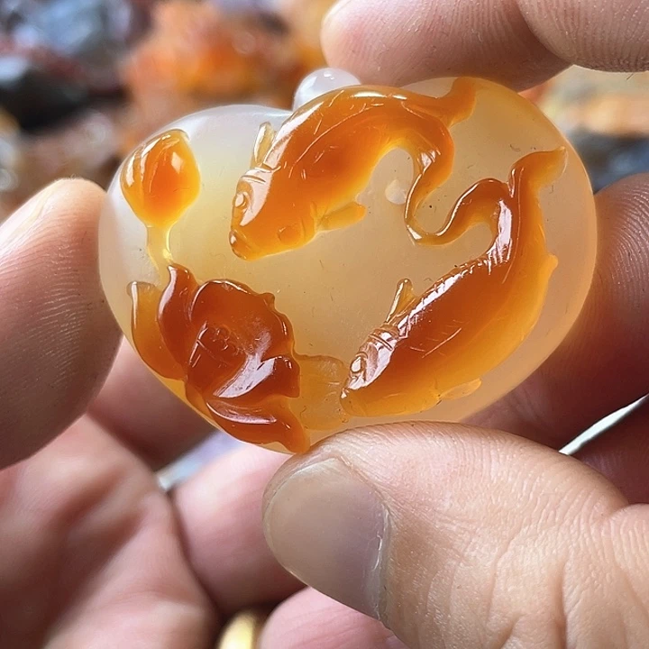 未镶嵌天然玛瑙/玉髓火*人
