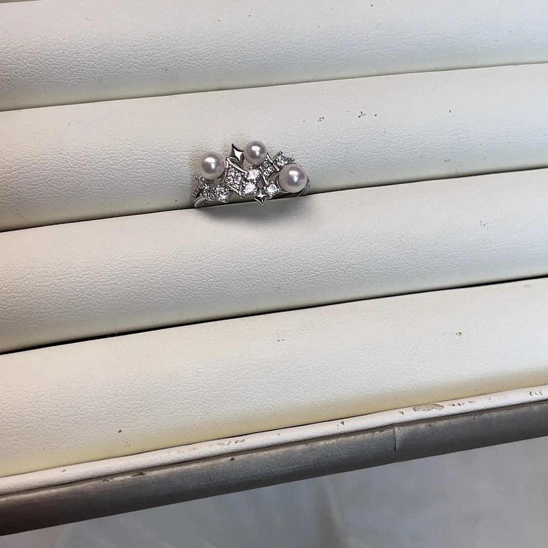 银S925镶嵌海水珍珠戒指