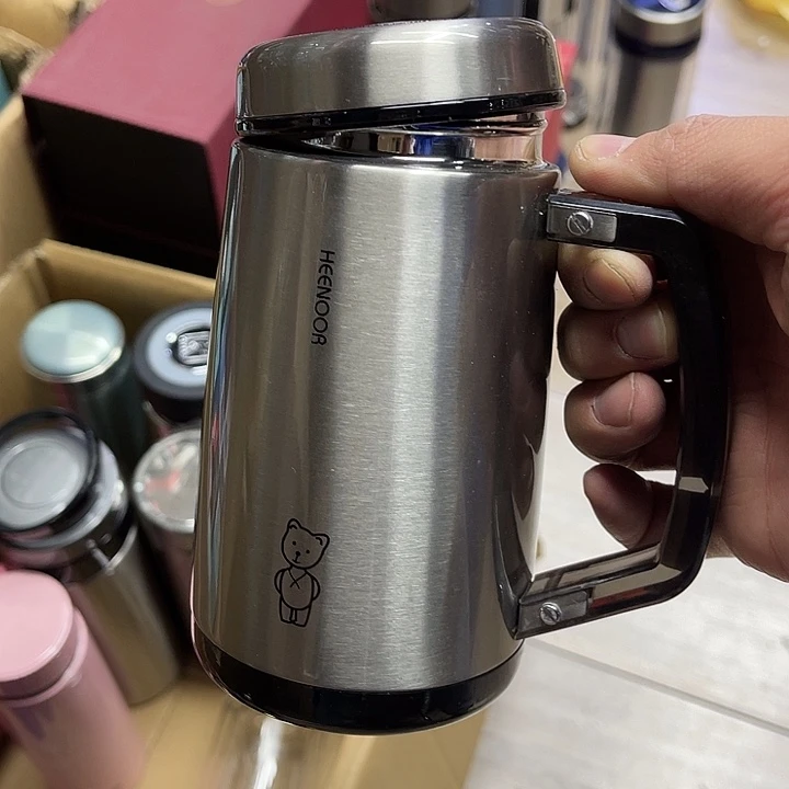 茶隔款玻璃希诺把手保温杯