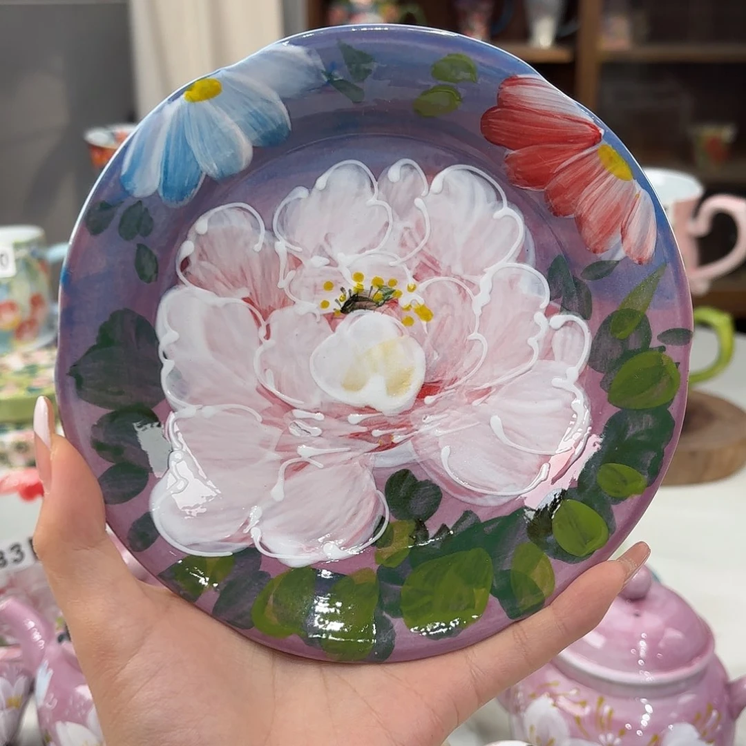 瓷片景德镇手绘高温釉下彩陶瓷茶具