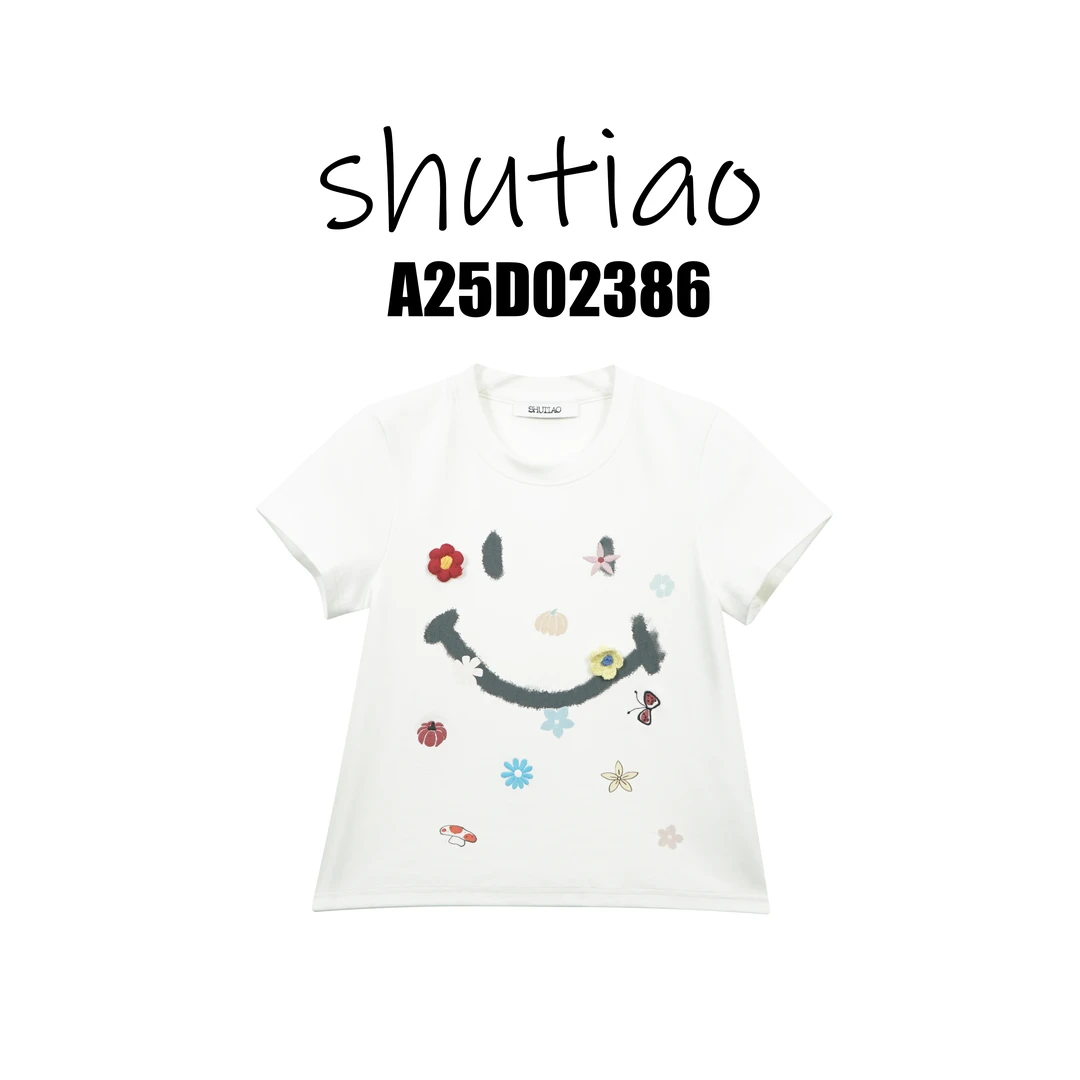【SHUTIAO】2025夏季：新款小众设计款T恤A25D02386