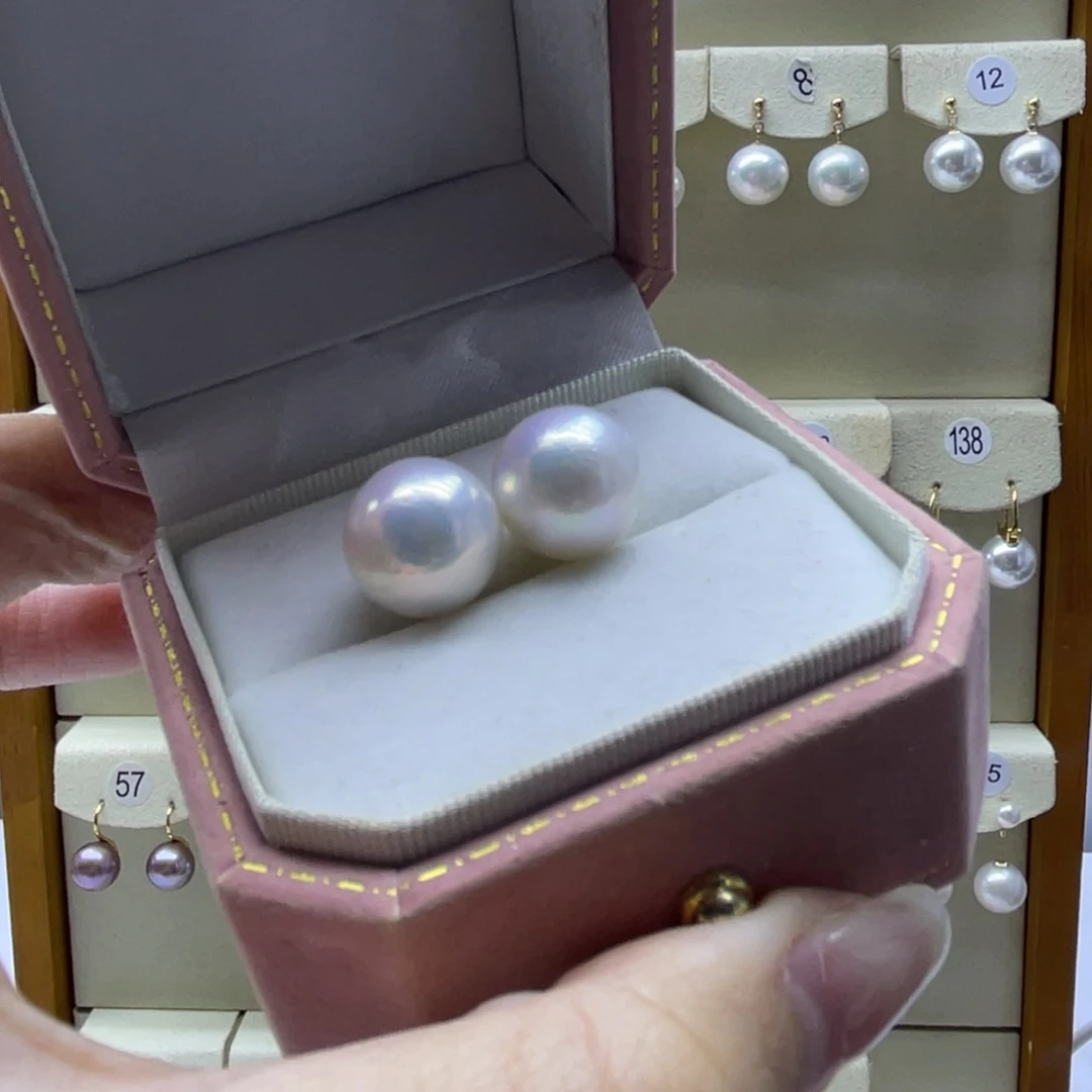 淡水珍珠耳饰银S925镶嵌