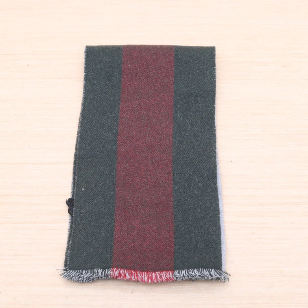 99新 GUCCI/古驰 小花Jerry活动406277红绿条纹围巾 16*130 拼色