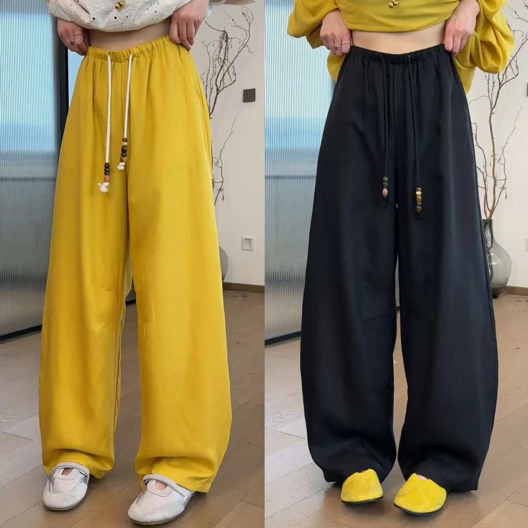 2025夏款小众设计极简风高腰显瘦百搭休闲裤 2504C2038