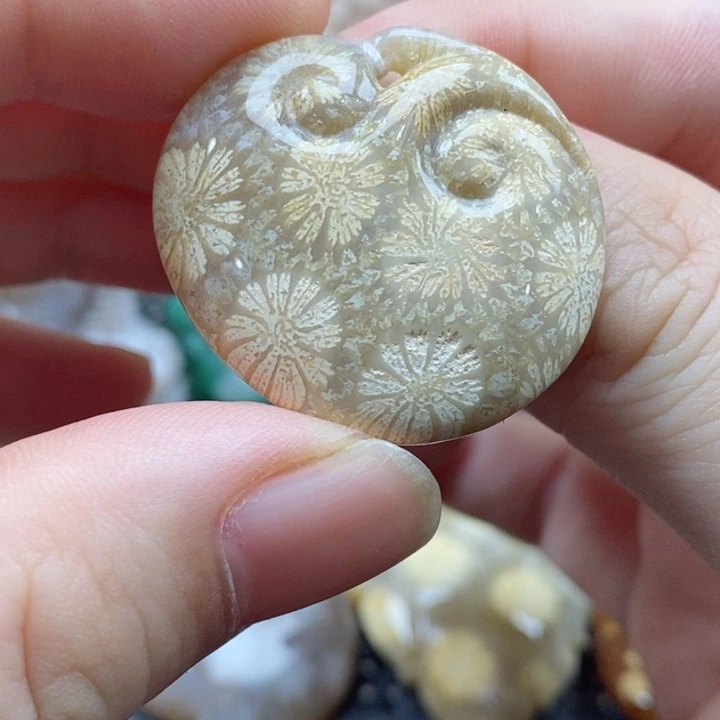 硅化珊瑚（珊瑚玉）颈饰未镶嵌