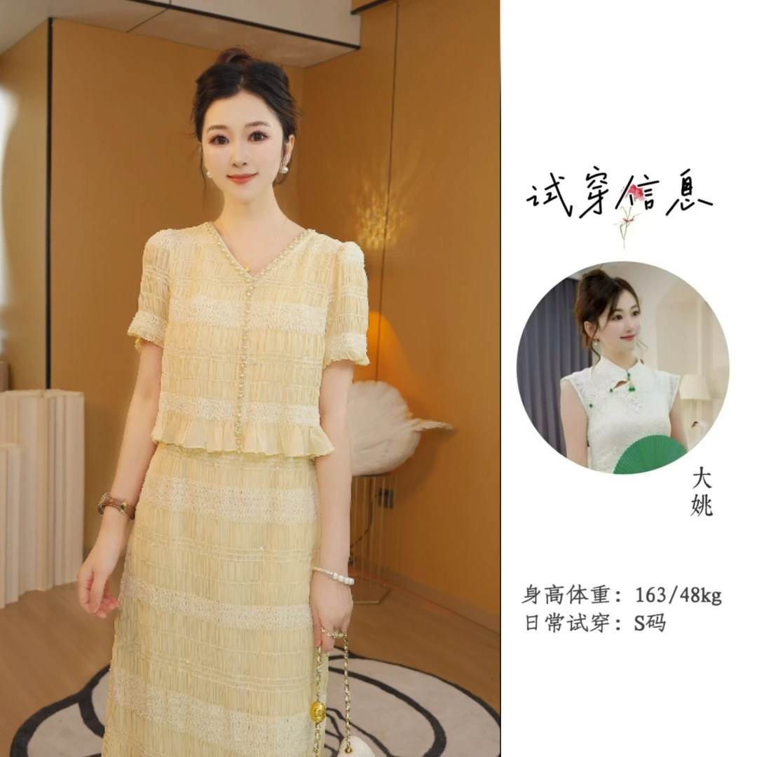 【连衣裙】2025夏季新款年轻妈妈日常减龄显高显瘦中长款女装连衣裙