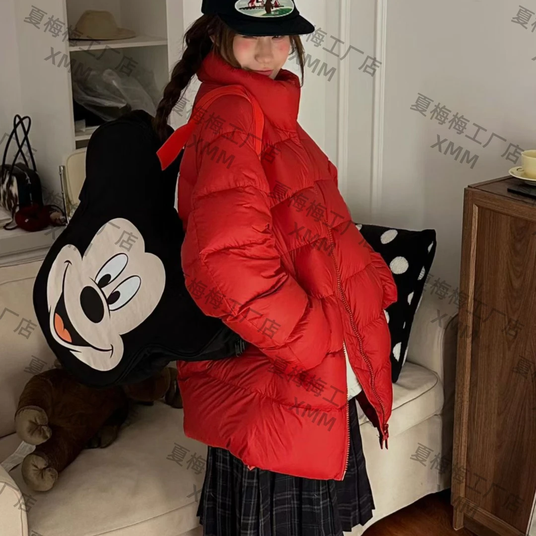 XMM.【立领花苞95绒羽绒服】时尚连帽宽松中长款加厚韩版冬季衣9161