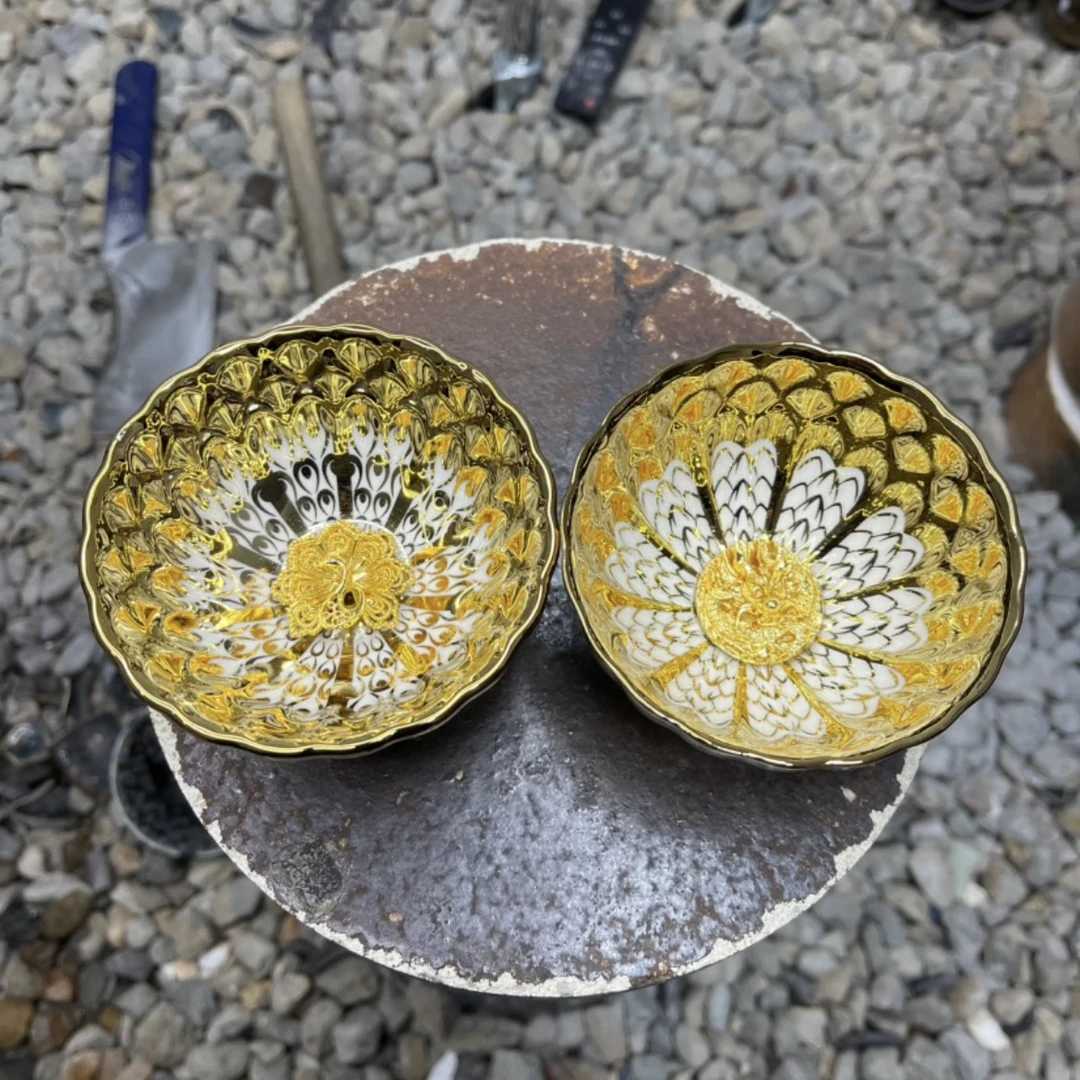 金玉满堂 龙凤对杯 茶杯主人杯