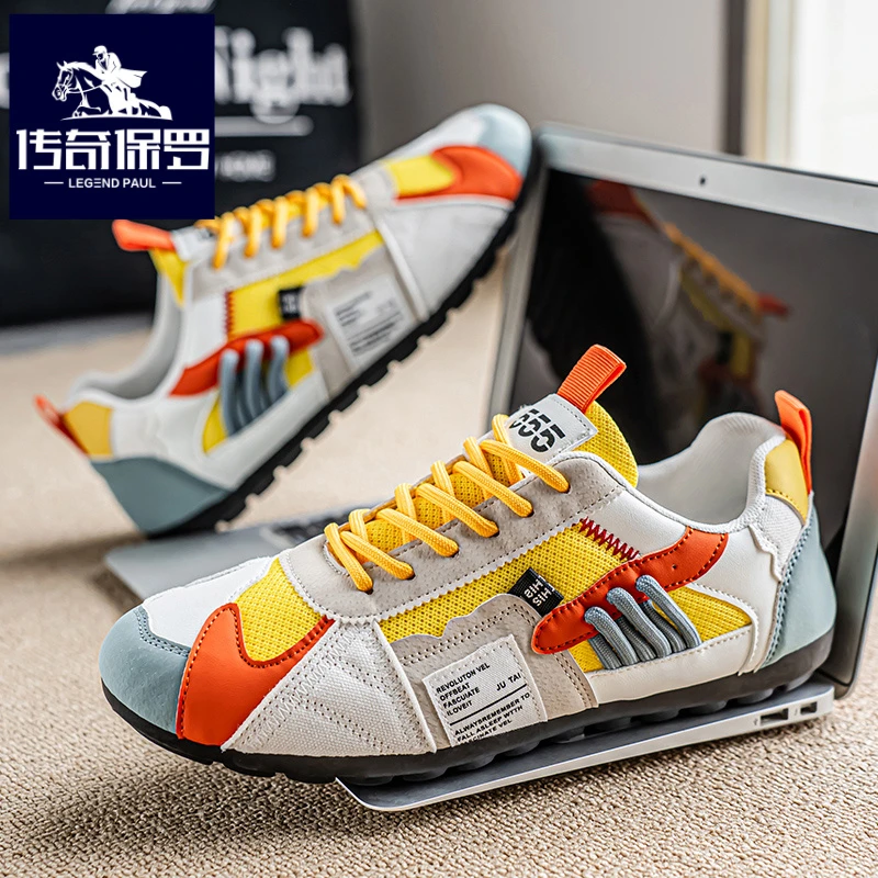 传奇保罗正版男鞋冬季网面运动阿甘鞋男士百搭大码休闲跑步鞋秋季