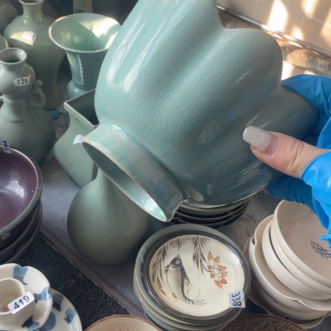 摆件汝窑莲花纹碗哈哈