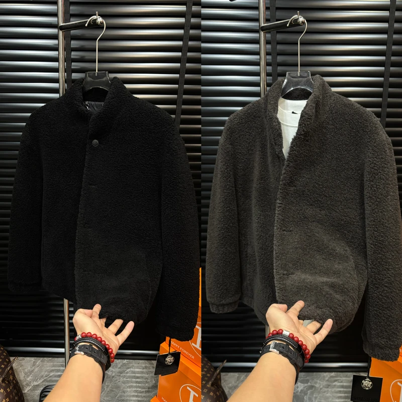 【清澈男装轻奢出品】L25101/QNCH/100％羊毛拼皮加厚【羊毛内胆】外套