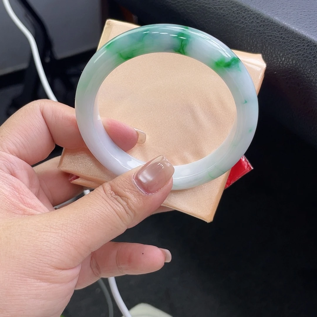 未镶嵌手镯翡翠47号白底青