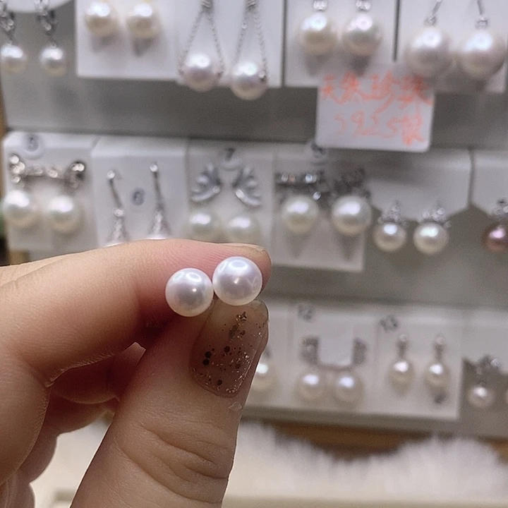银S925镶嵌天然淡水珍珠淡水珍珠