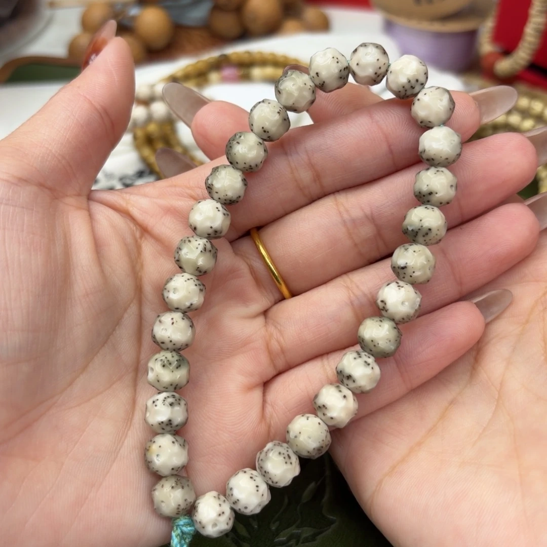 手串星月菩提8.5二次圆无相手持❗️大留白小散星❗️糯冰石玉料