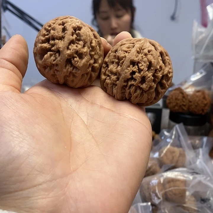 把件文玩核桃44红皮粗筋