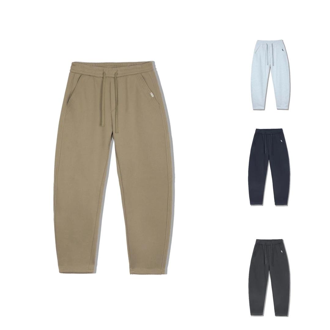 冬季加绒垂感男士时尚百搭直筒裤设计感复古舒适弯刀休闲裤2