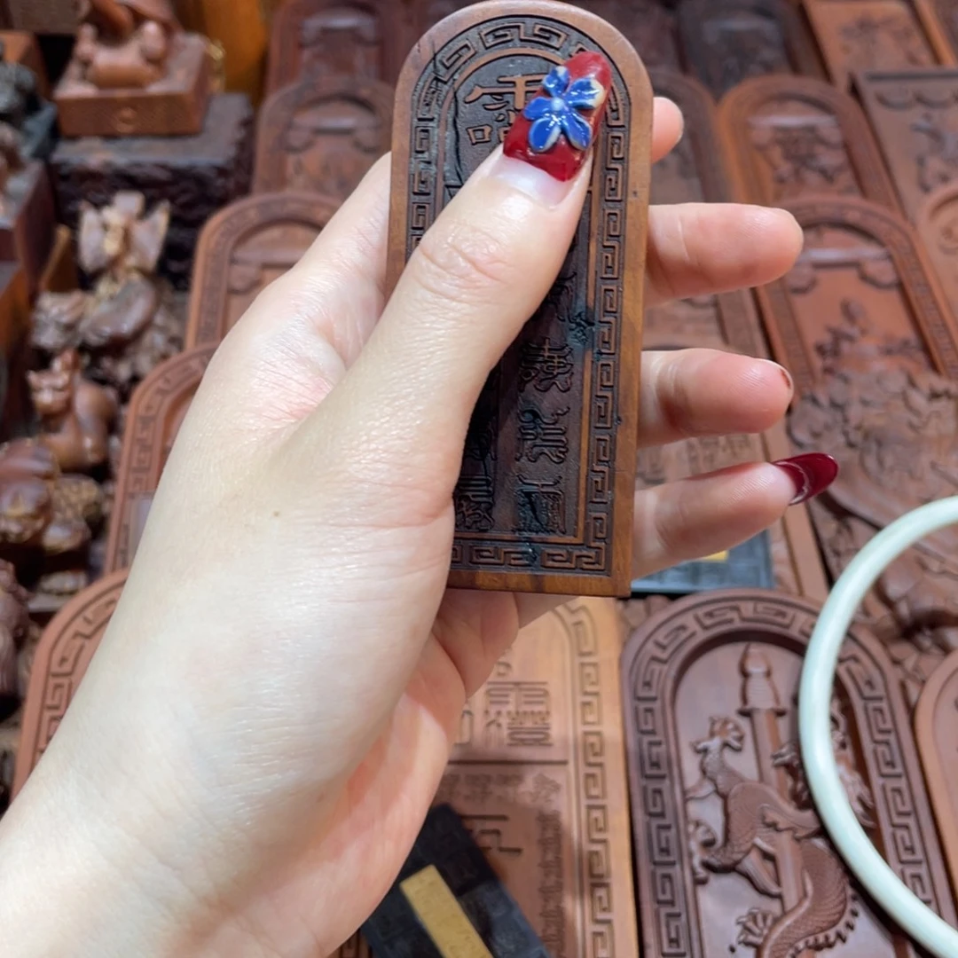 木枣木9公分雷祖手持微瑕一物一拍