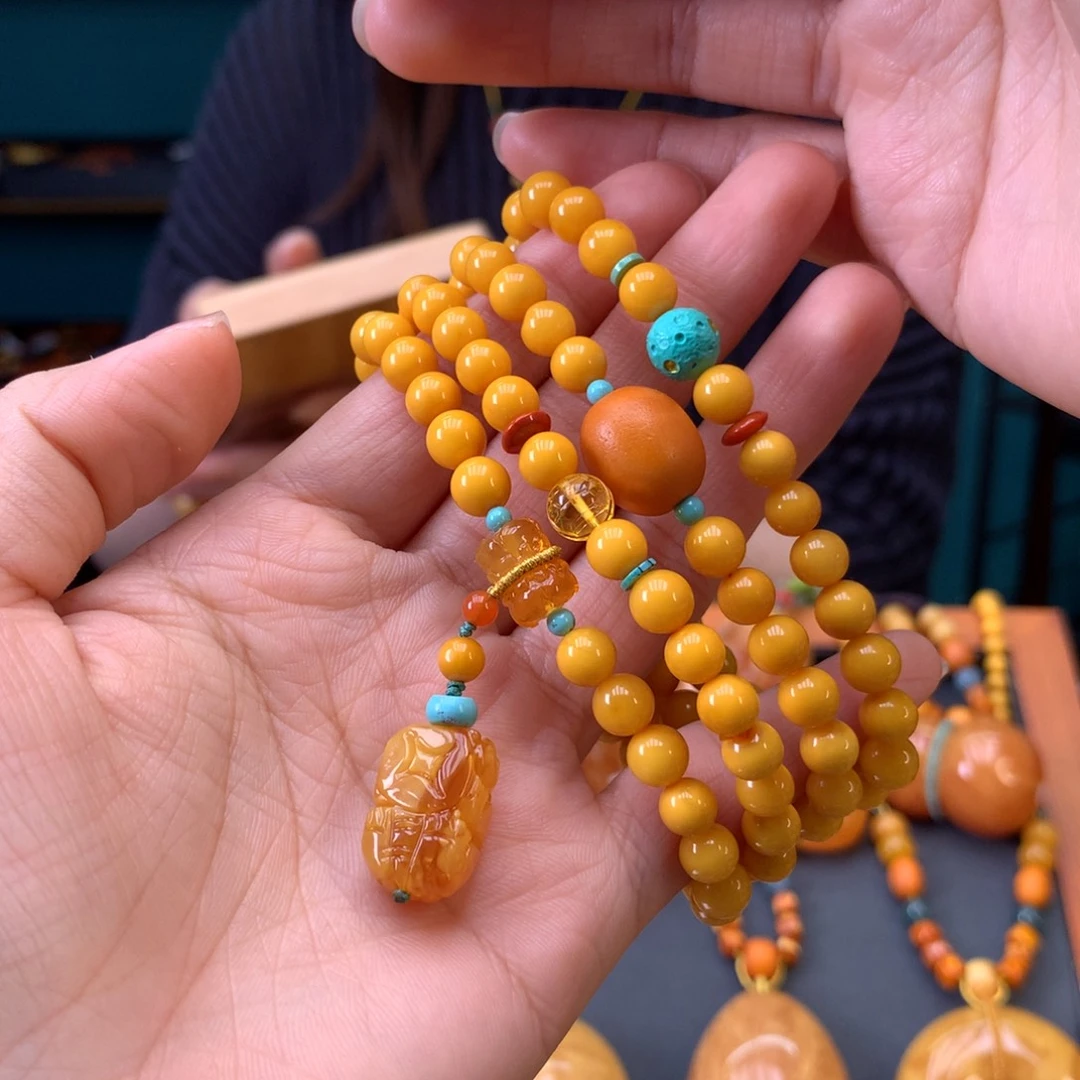 蜜蜡未镶嵌手串天然