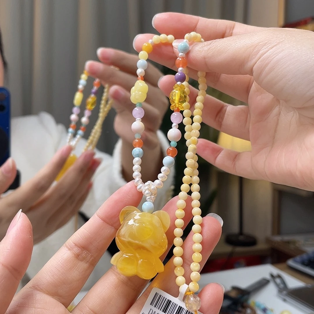 琥珀裸石未镶嵌蜜蜡吊坠