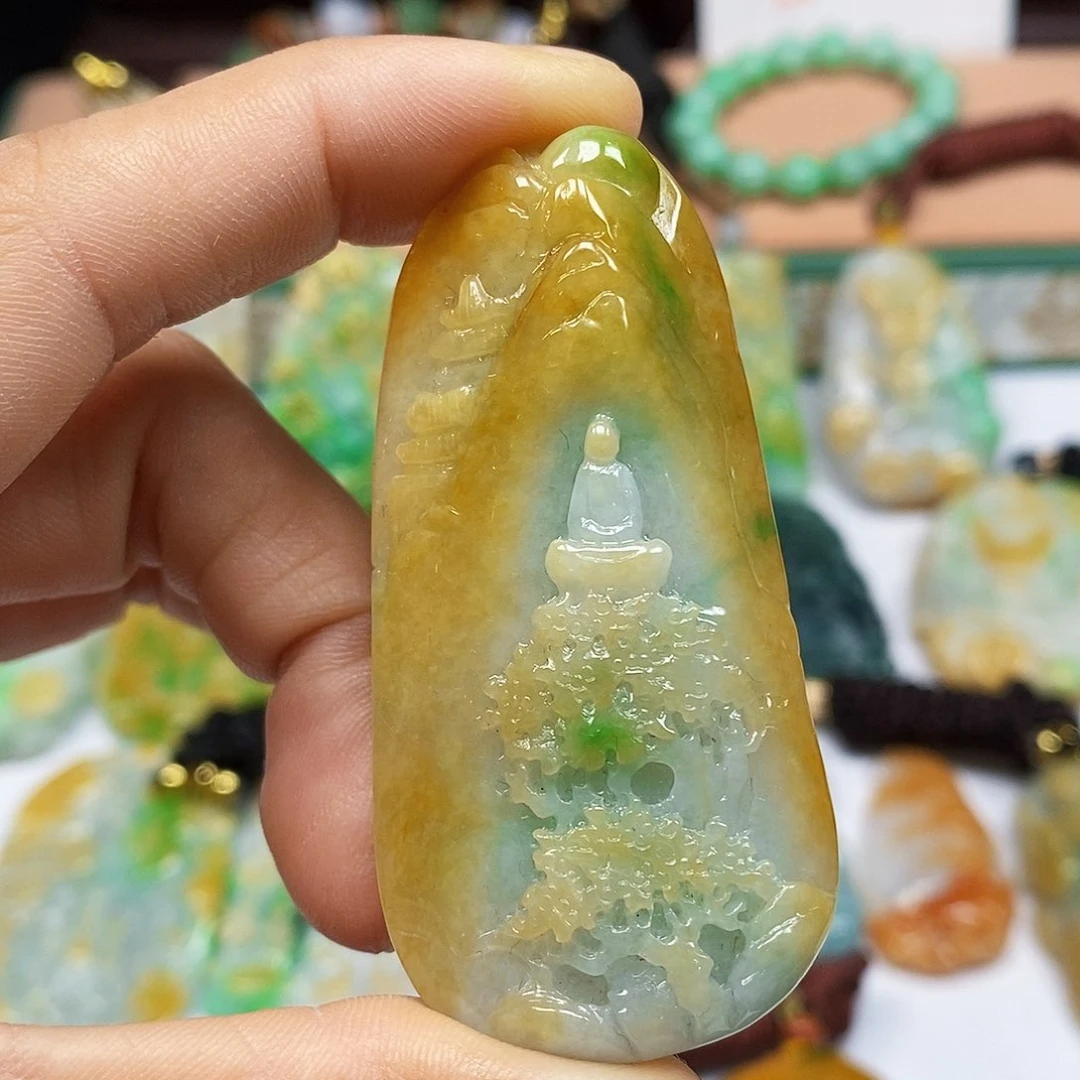 颈饰未镶嵌翡翠翡翠A货一物一证