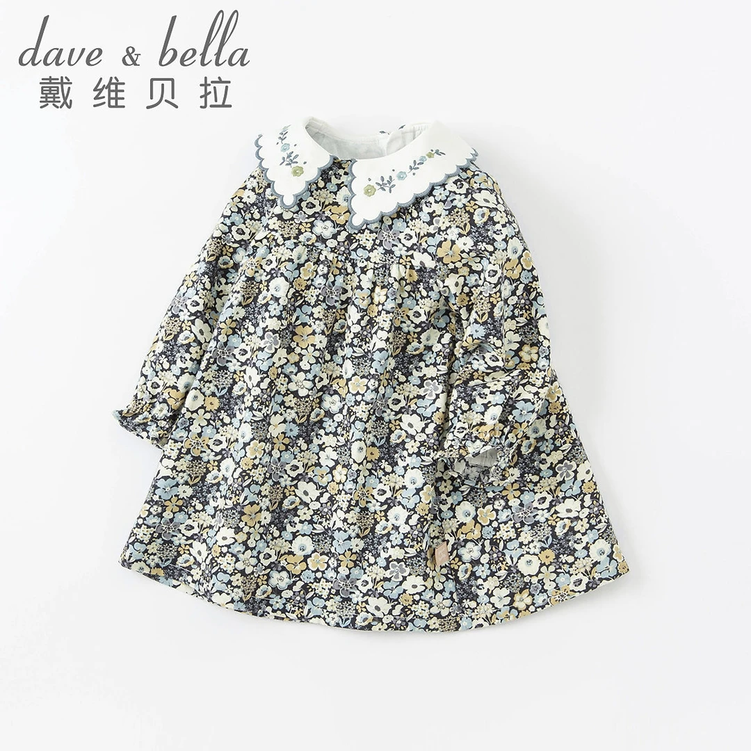 【商场同款】戴维贝拉童装秋装女童连衣裙儿童裙子宝宝公主碎花裙