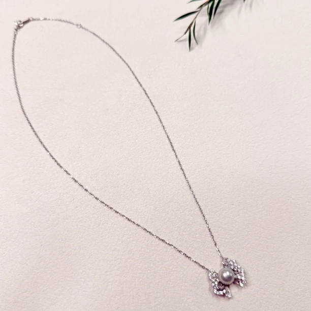 【六六中古】孤品天然海水珍珠s925项链ew3578链长41-44珠子7.48