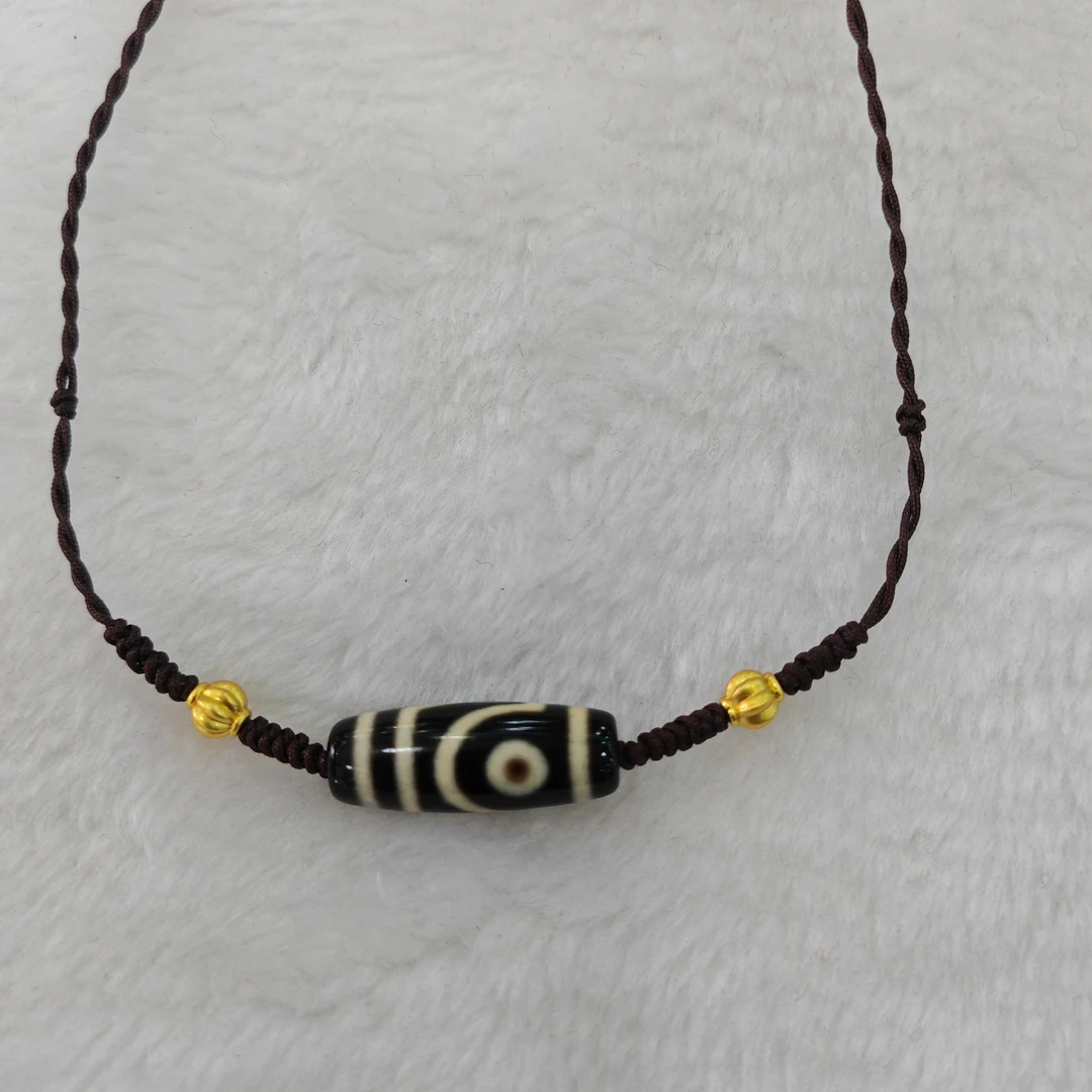 纯铜大理石项链 男女同款天珠