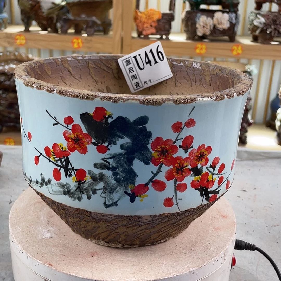 紫砂花盆景德镇陶瓷花盆416