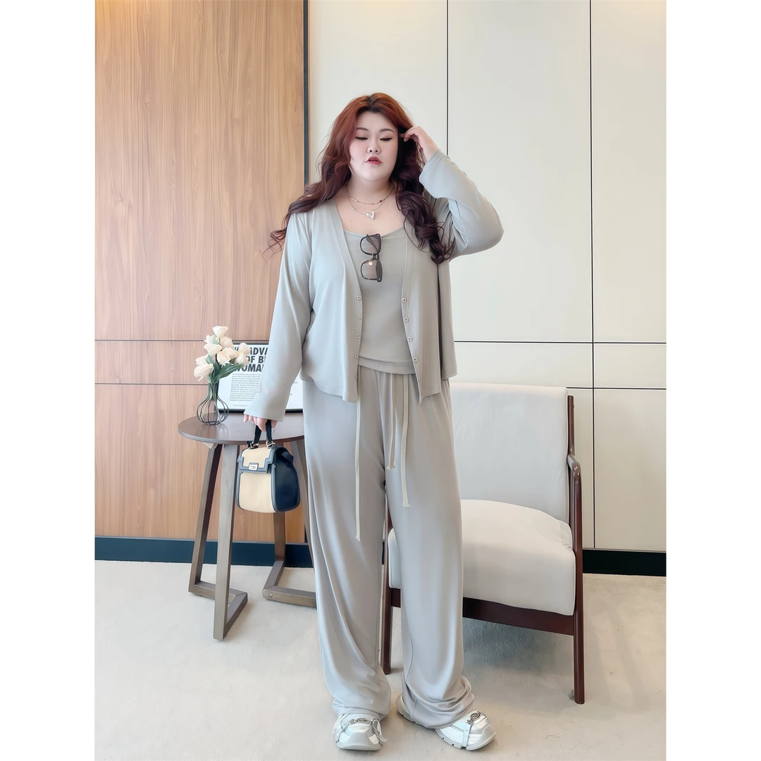 柠檬盐雾 / City walk休闲套装三件套14016胖mm200斤