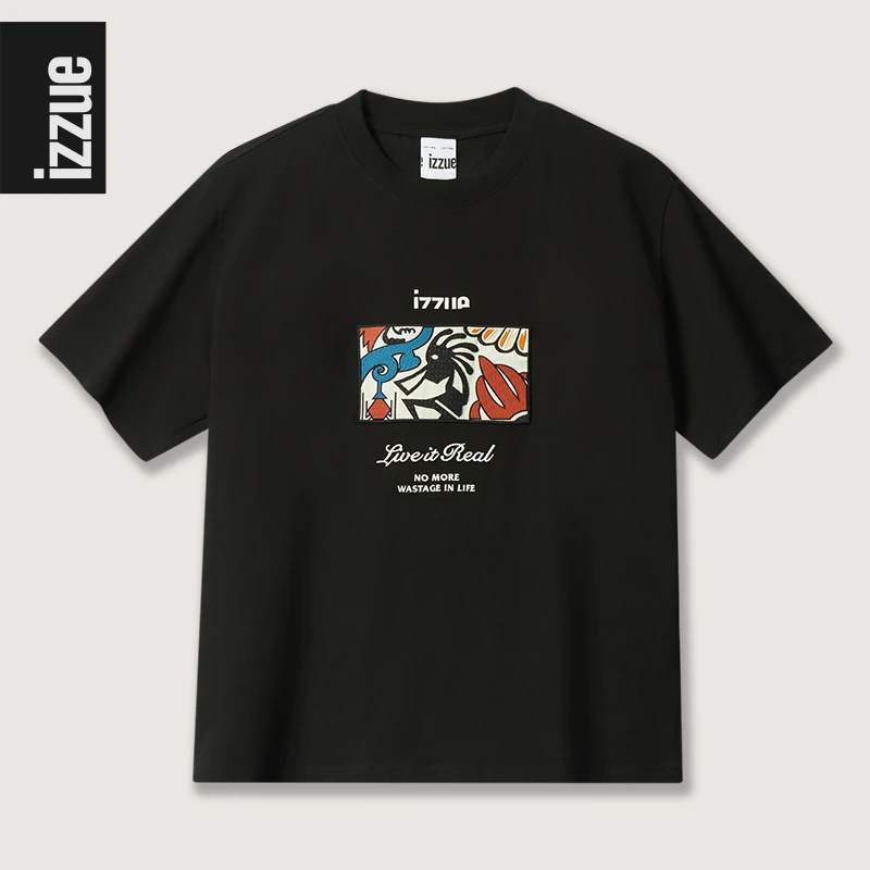 i.t izzue【高端线】设计感部落复古宽松阔版短袖夏季男女款圆领t恤