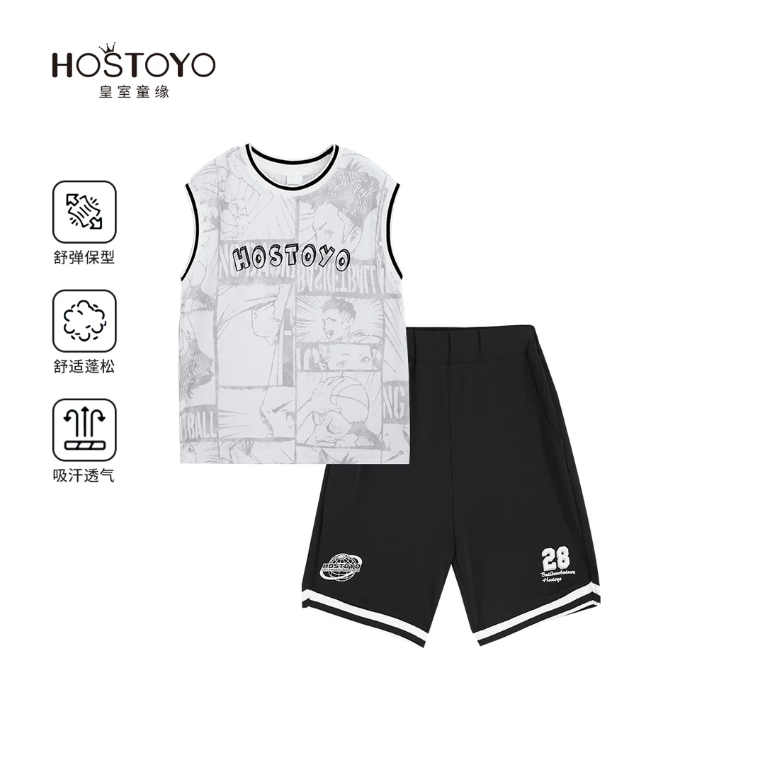 皇室童缘2025夏季新款特惠动漫印花背心套装15230580003