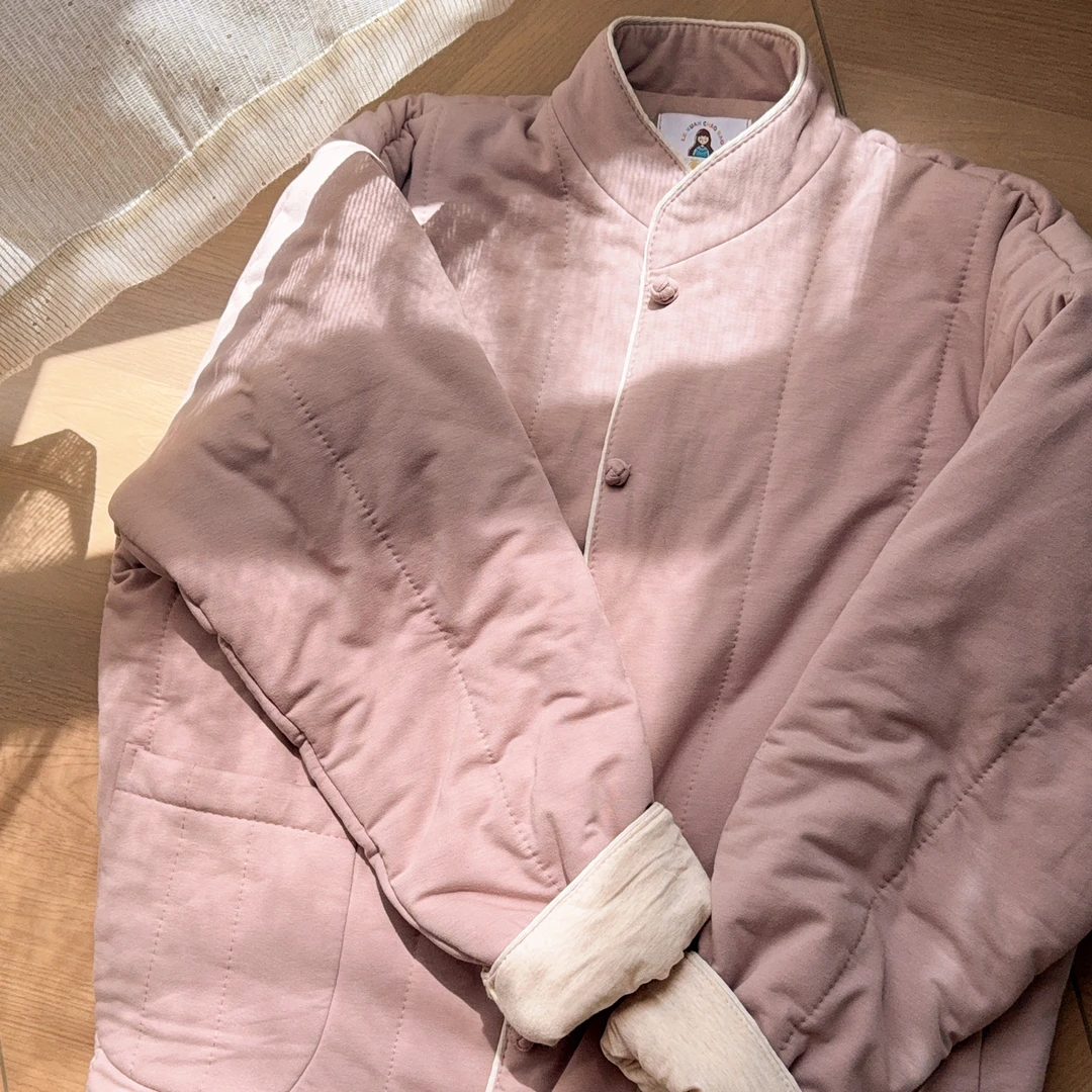 CBLM家300g新疆棉【粉色中式】宽松显瘦家居服