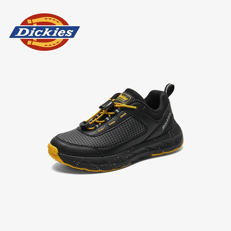 Dickies儿童皮面款运动鞋秋冬缓震软底跑步鞋女童男童透气休闲鞋