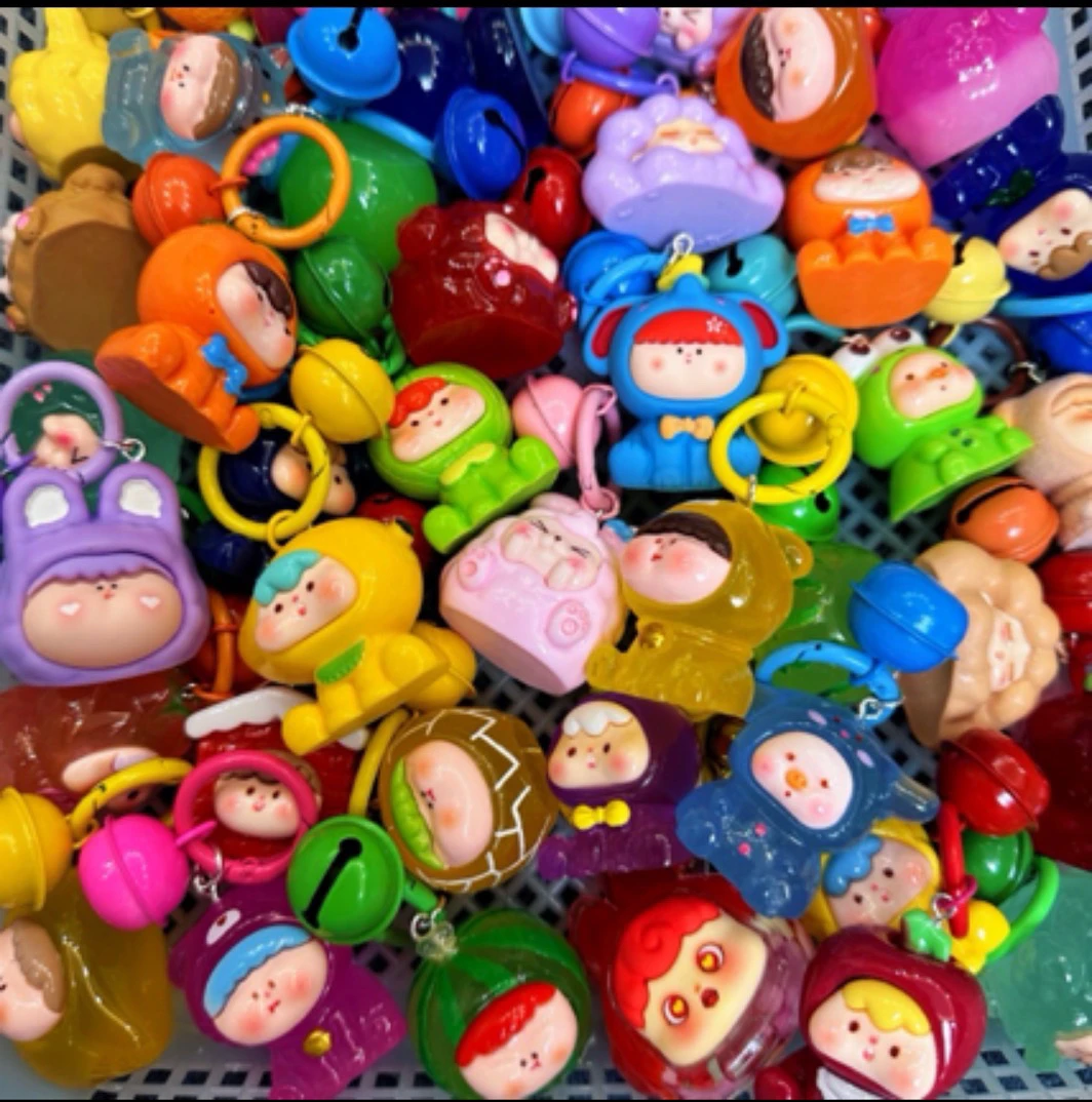 （直播拆）夜光/实色DIY萌粒钥匙扣卡通可爱挂件