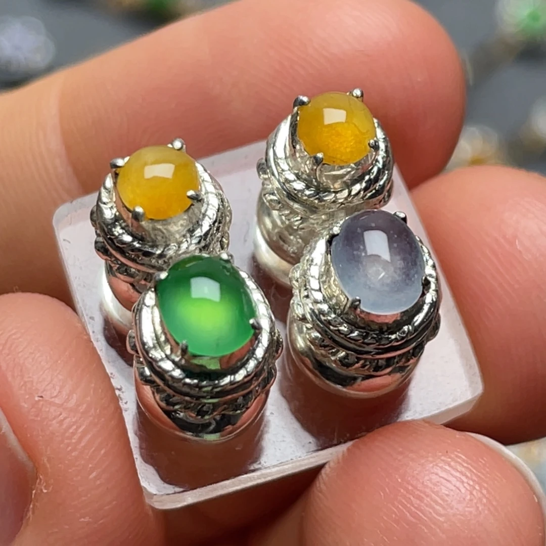 翡翠未镶嵌耳饰纯天然缅甸翡翠A货