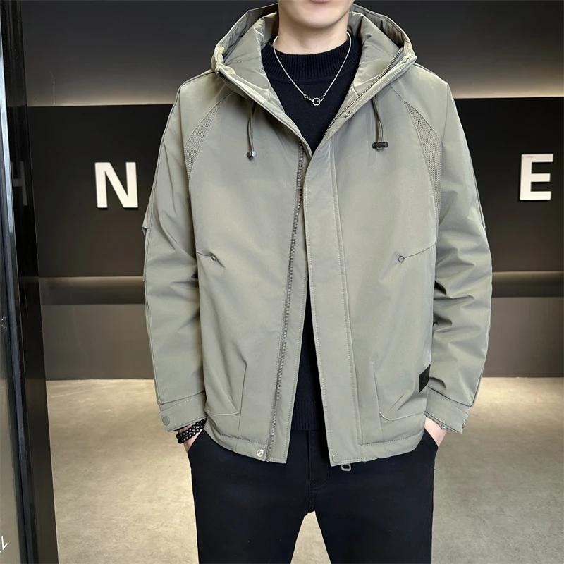 TUCANO/啄木鳥秋冬季连帽纯色冲锋夹克短款男士潮流加厚外套