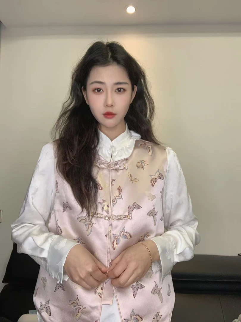 九月   蝴蝶翩翩   新款中式织锦显瘦国风中式复古手工汉服马甲