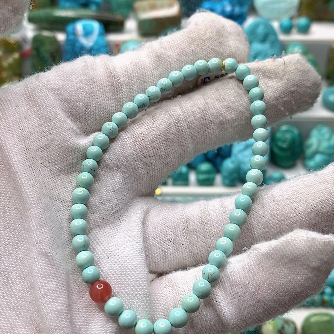 绿松石未镶嵌天然原矿 地大质检4.3mm