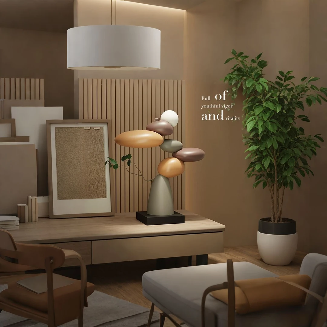 石来运转摆件轻奢高档卧室创意客玄关客厅电视柜装饰装饰品乔迁