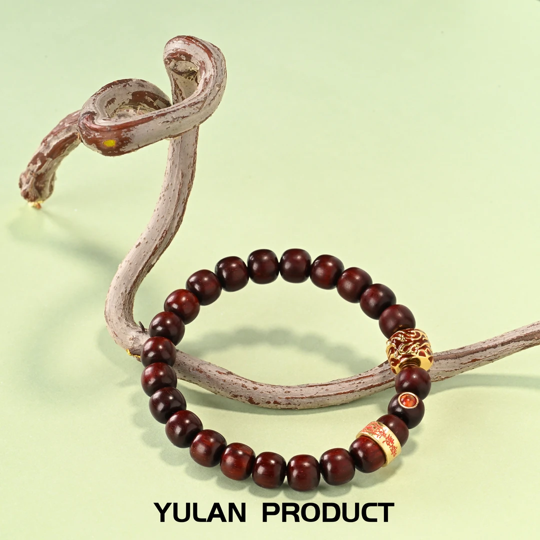 钰澜文玩【火纹焚天】老料小叶紫檀镶嵌款+火纹珠搭配款老型设计