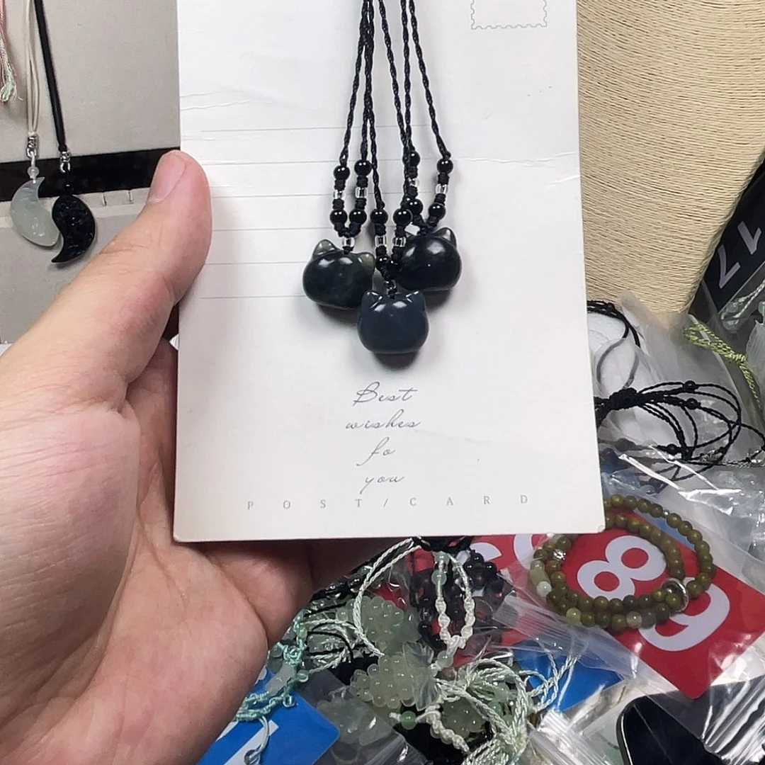 蛇纹石玉合金颈饰